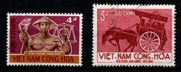 2 timbres - Sud Vietnam - 1967 - Obl
