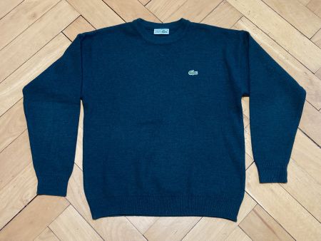 Vintage 90s Lacoste Knit Wool Sweatshirt Sz Boxy M