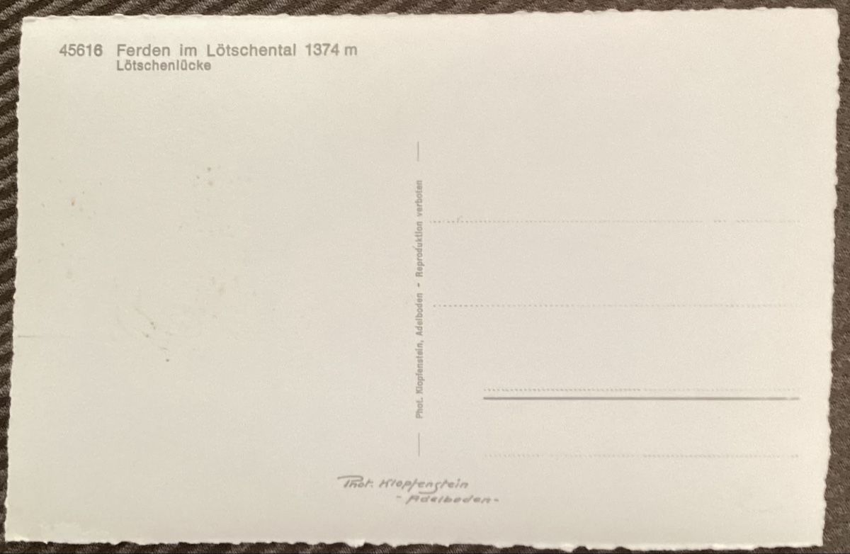 Cartoline postali:  Ferden im Lötschental  – Usato da Reinach BL venduto da Linda013 1