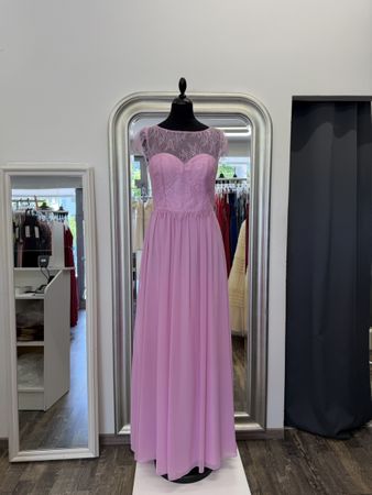 Abendkleid lang Flieder Spitze Grösse 38 neu