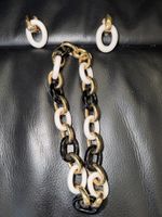 Ensemble collier et boucles d'oreilles maille 