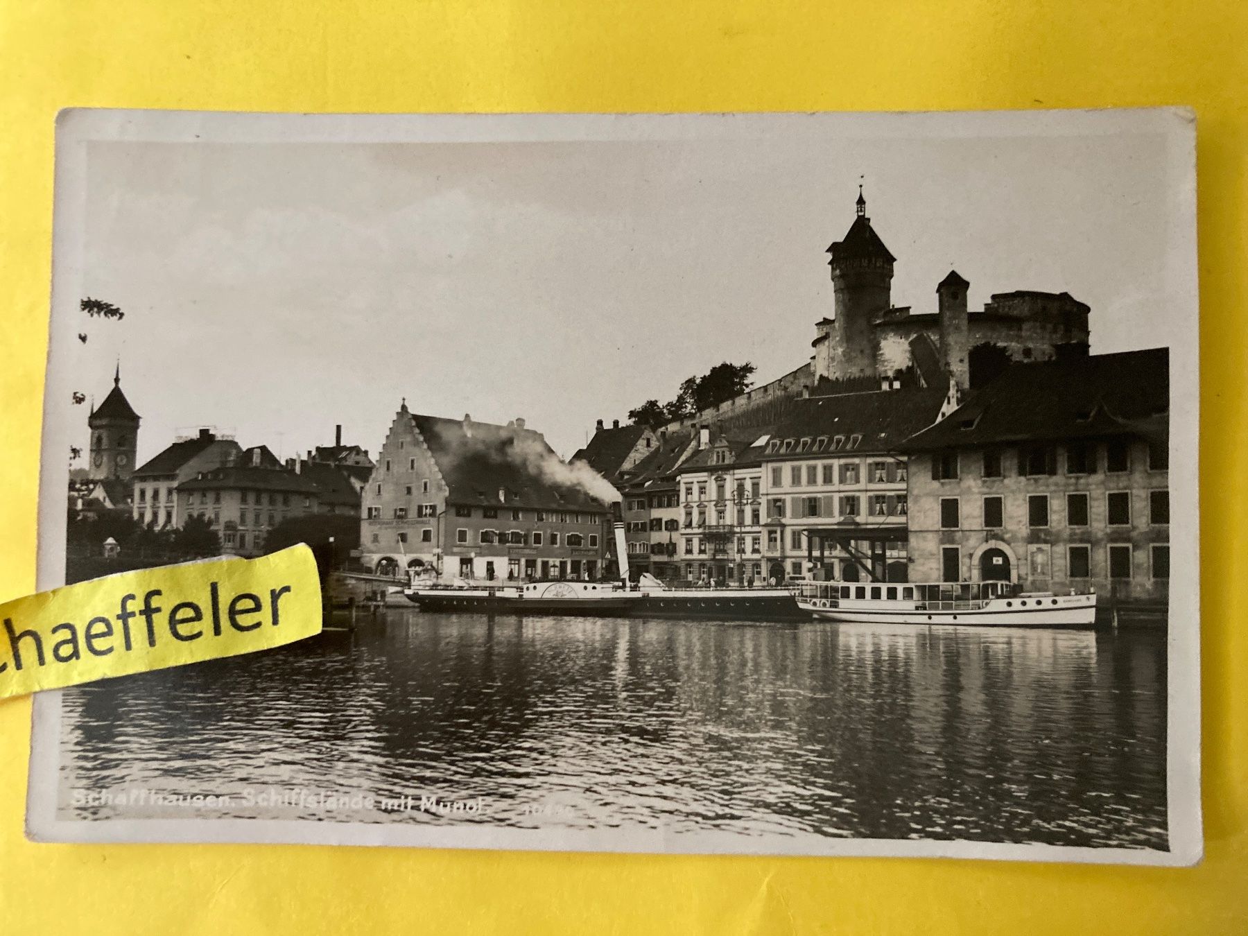 Ansichtskarten: 1939 Schaffhausen, Schiffslände mit Munot – Gebraucht aus Zürich von Chaeffeler
