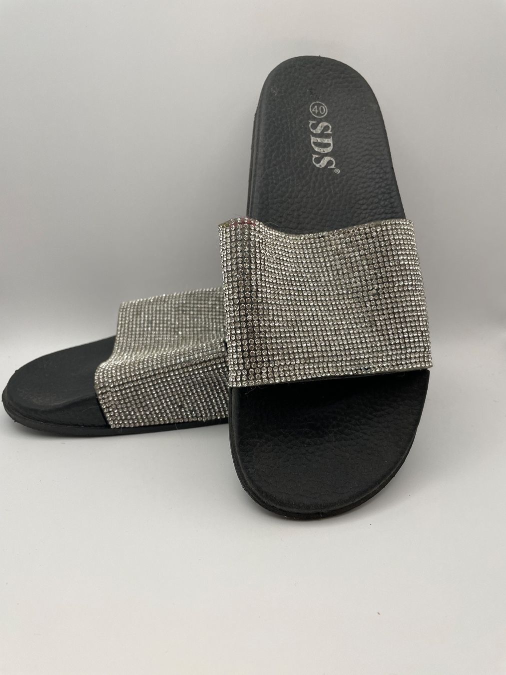 Scarpe da donna: Schwarze Glitzer Sandalen Gr. 39/40 – Usato da Auenstein venduto da moin.