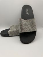 Schwarze Glitzer Sandalen Gr. 39/40