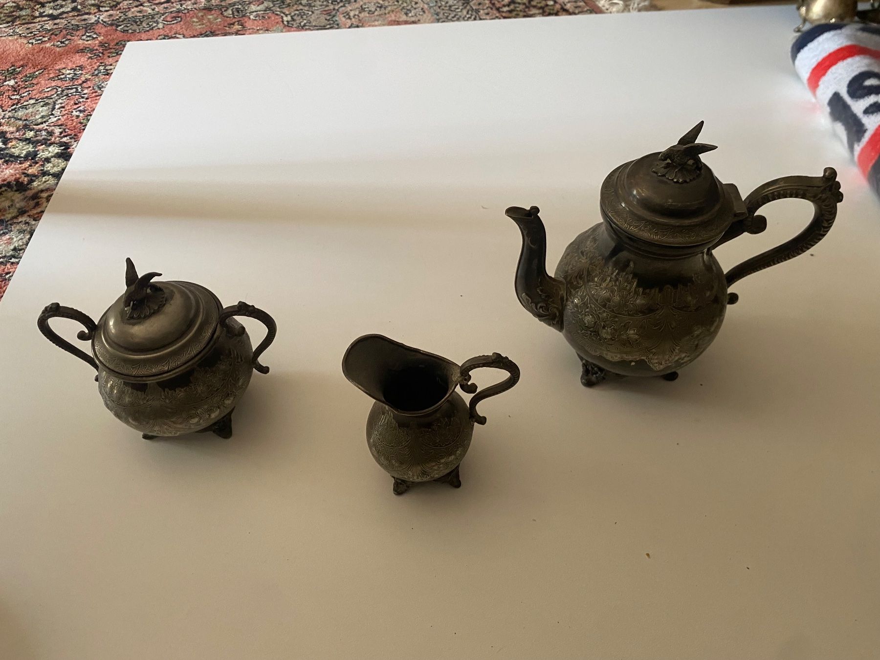 Set di piatti: Antiker Silber-Service, Kanne, silber – Usato da Zürich venduto da 888simon888 3