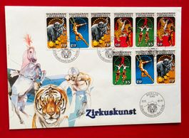 DEUTSCHLAND DDR SCHMUCK FDC ZIRKUS KUNST PHILSWISS 1985