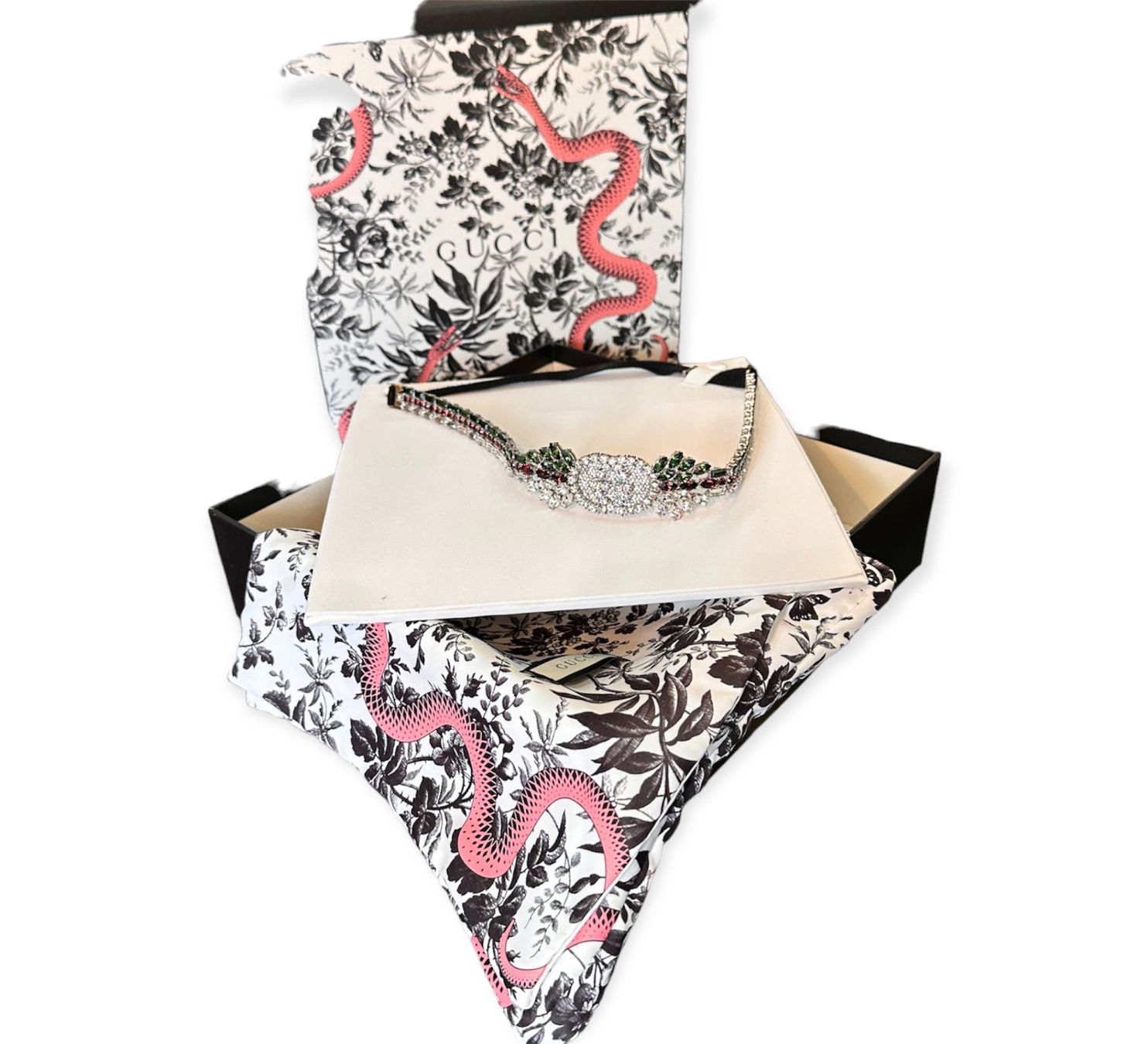 Gucci Autres bijoux: Gucci CRYSTAL GG INTERLOCK STIRNBAND Silber – Neuf avec emballage d'origine à Lachen SZ par HelvetiaLuxury 1