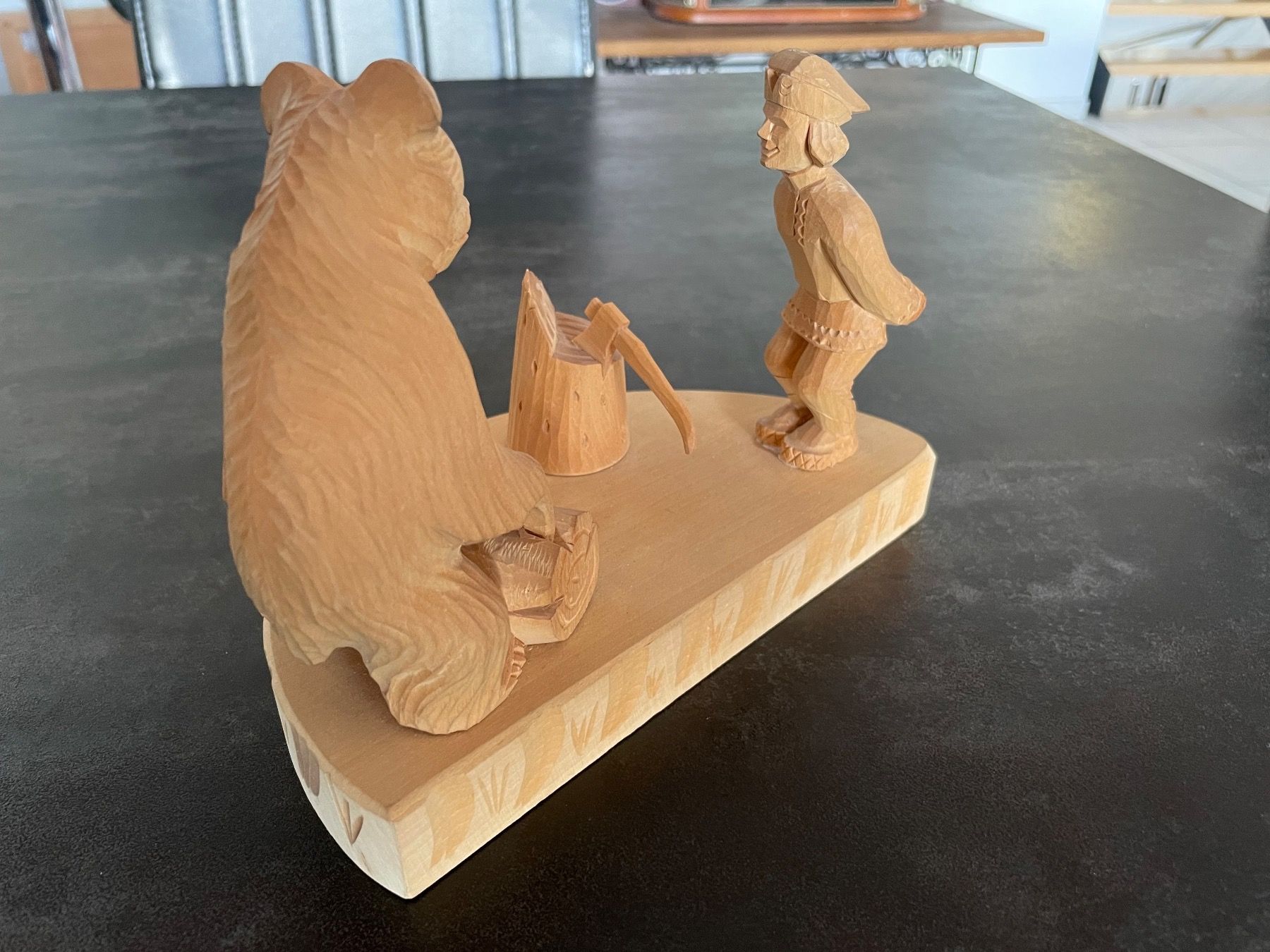 Figuren: Figurine Bûcheron Ours en Bois Sculpter – Gebraucht aus Vallamand von Bricbracbroc82 3