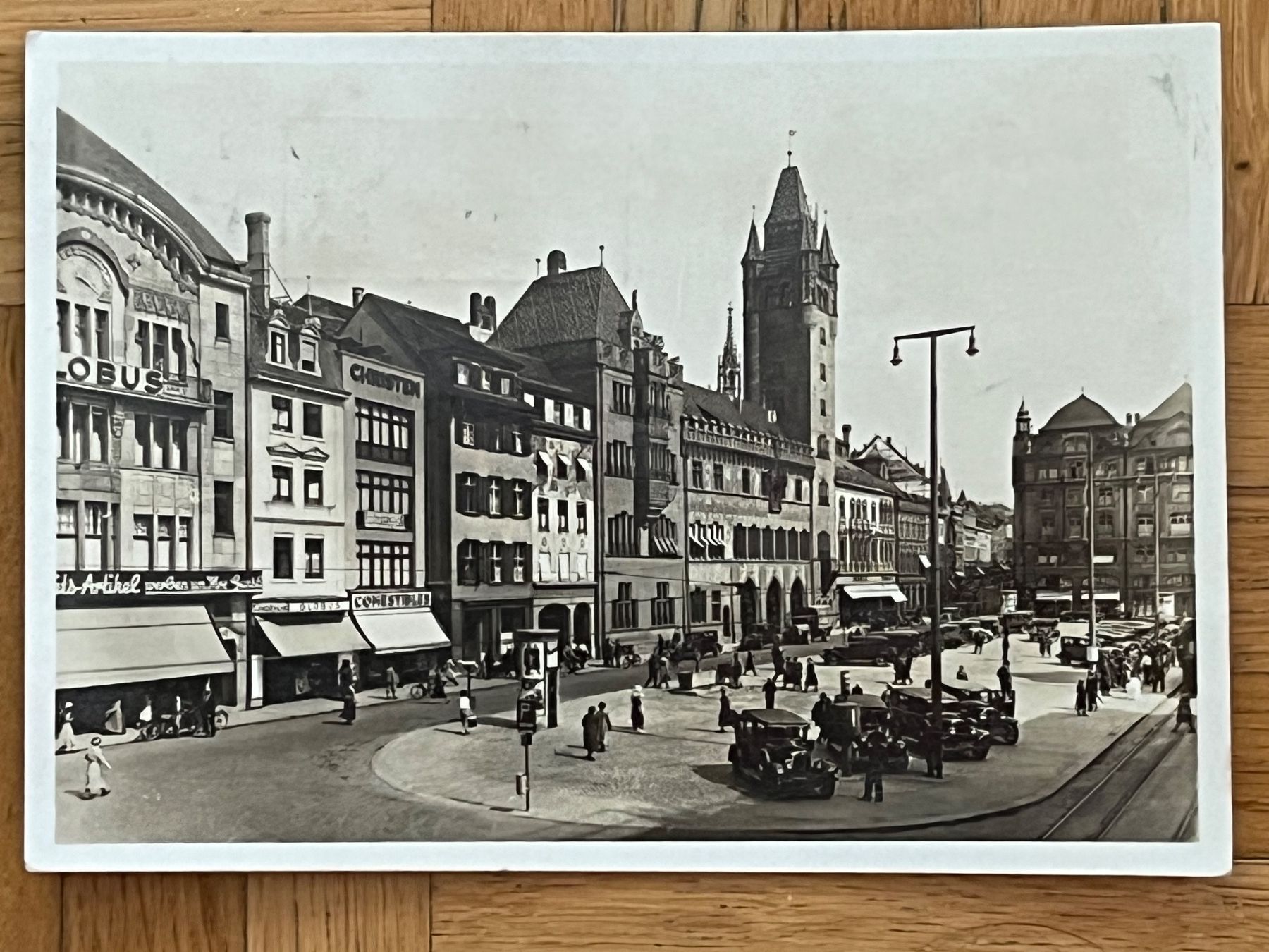 Ansichtskarten: Basel Marktplatz 1927 – Gebraucht aus Romanshorn von luxcollect