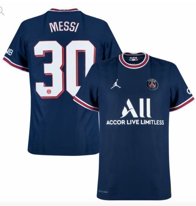 Maillot PSG Domicile 2021/22 – Messi #30 – Taille L, Bleu Marine