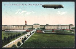 Leipzig, Zeppelin über der Kaserne des 