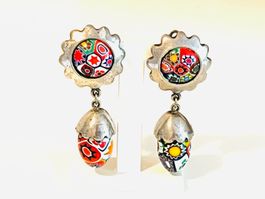 Murano Millefiori Glass Earrings - Rare!
