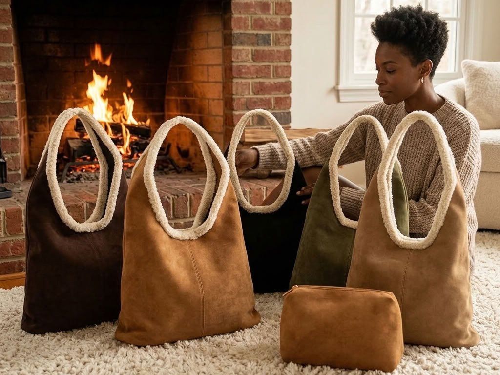 Borse da donna: Hobo-Tasche in Wildlederoptik mit Teddyfutter – Nuovo e nell'imballaggio originale da Diegten venduto da Jus_nooo