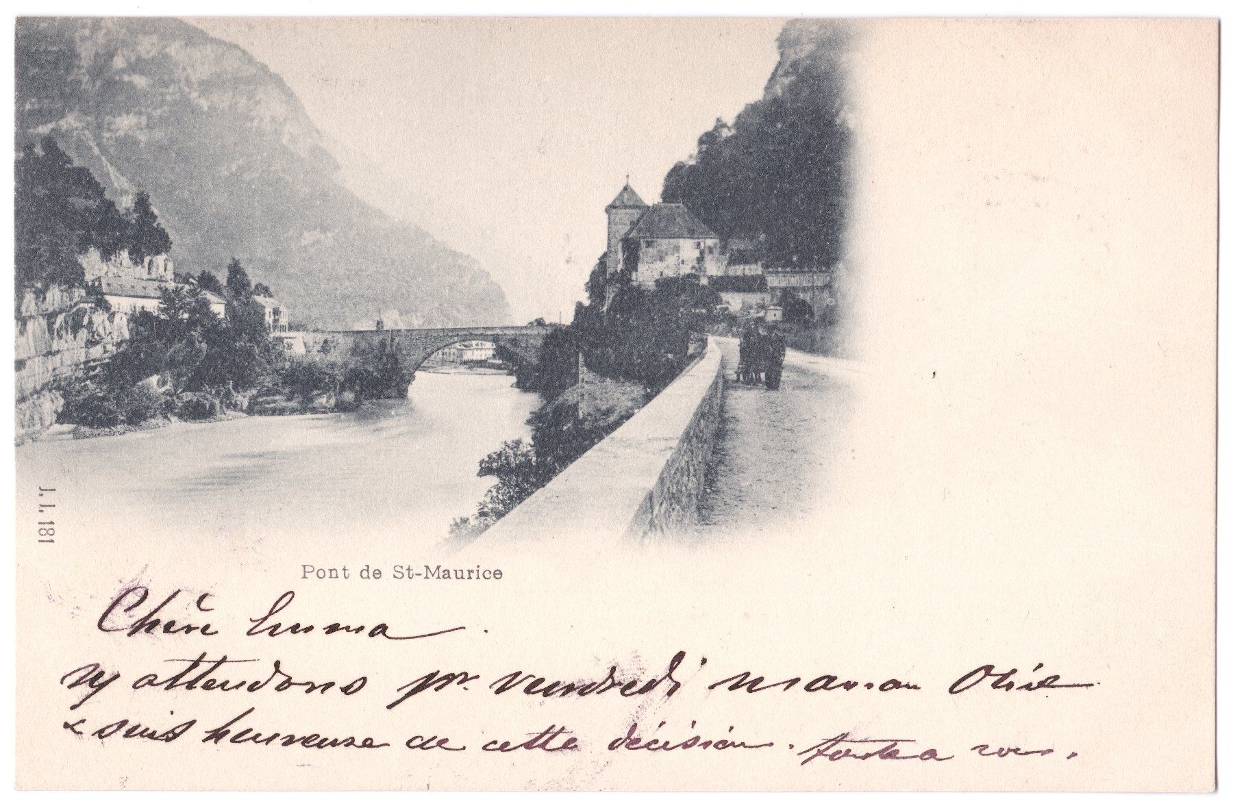 Alle Briefmarken: AK Pont de St-Maurice, de Vevey Plan 1900 – Gebraucht aus Basel von riobar