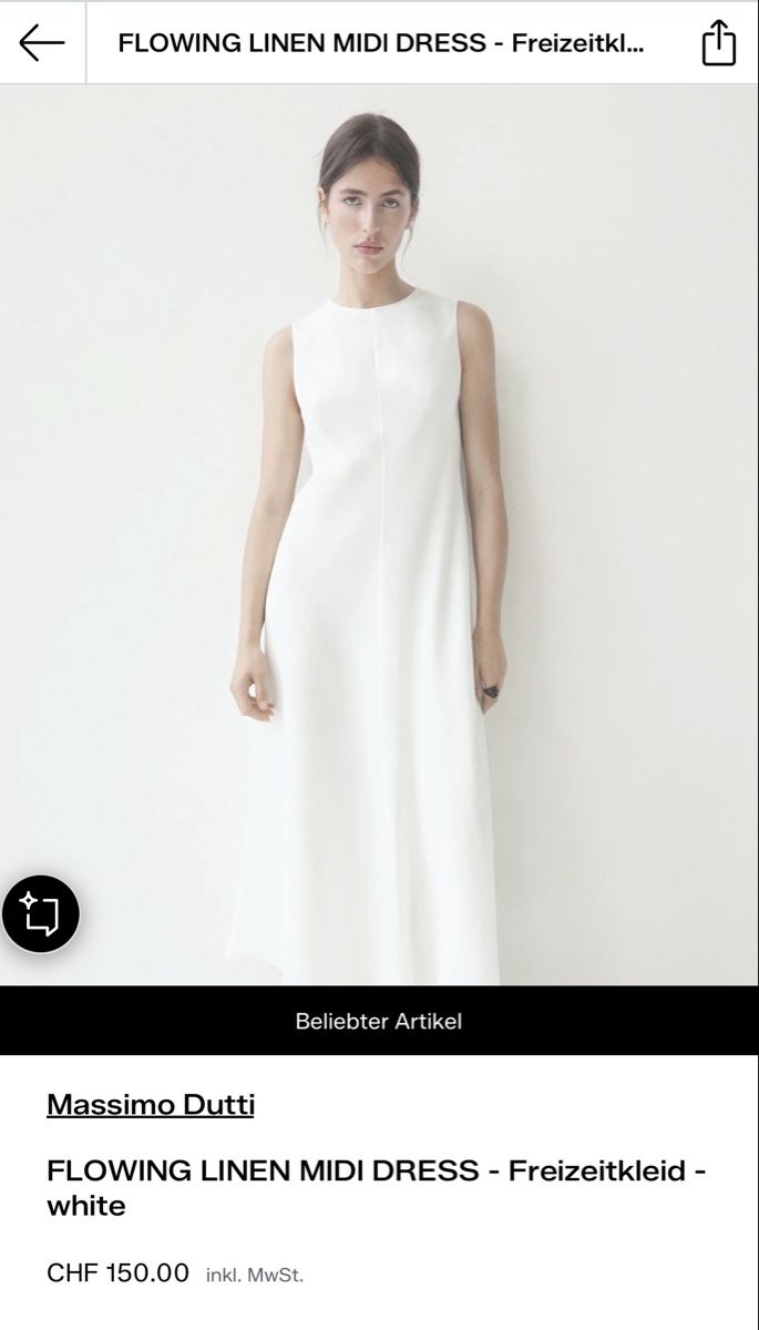 Massimo Dutti Robes: Massimo Dutti Kleid weiss (leinen) – Neuf avec emballage d'origine à Erlenbach ZH par nati.be 1
