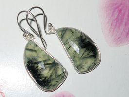 Ohrringe PREHNIT 925 Silber fazetiert VP 69,-