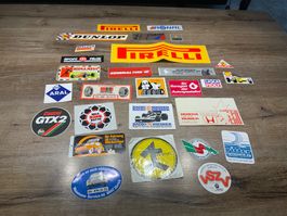 Rarer Sticker-Mix: Pirelli, Dunlop, Maloya, Rally, Racing...