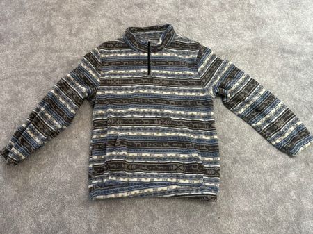 Warme Herren Fleecejacke mit Muster, Grösse L - Winter