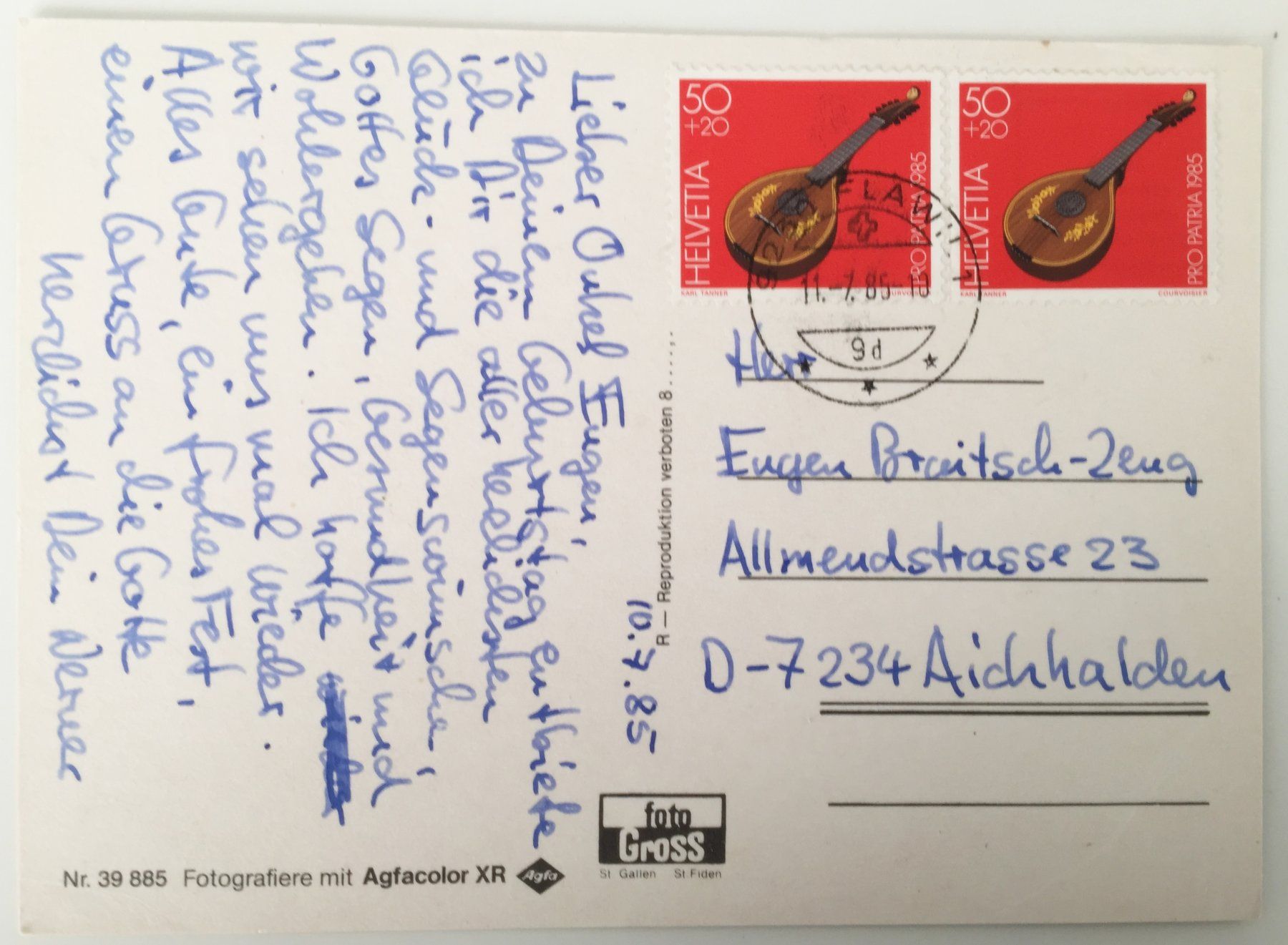 Cartoline postali: OBERUZWIL SG – Usato da Jona venduto da philajona 1
