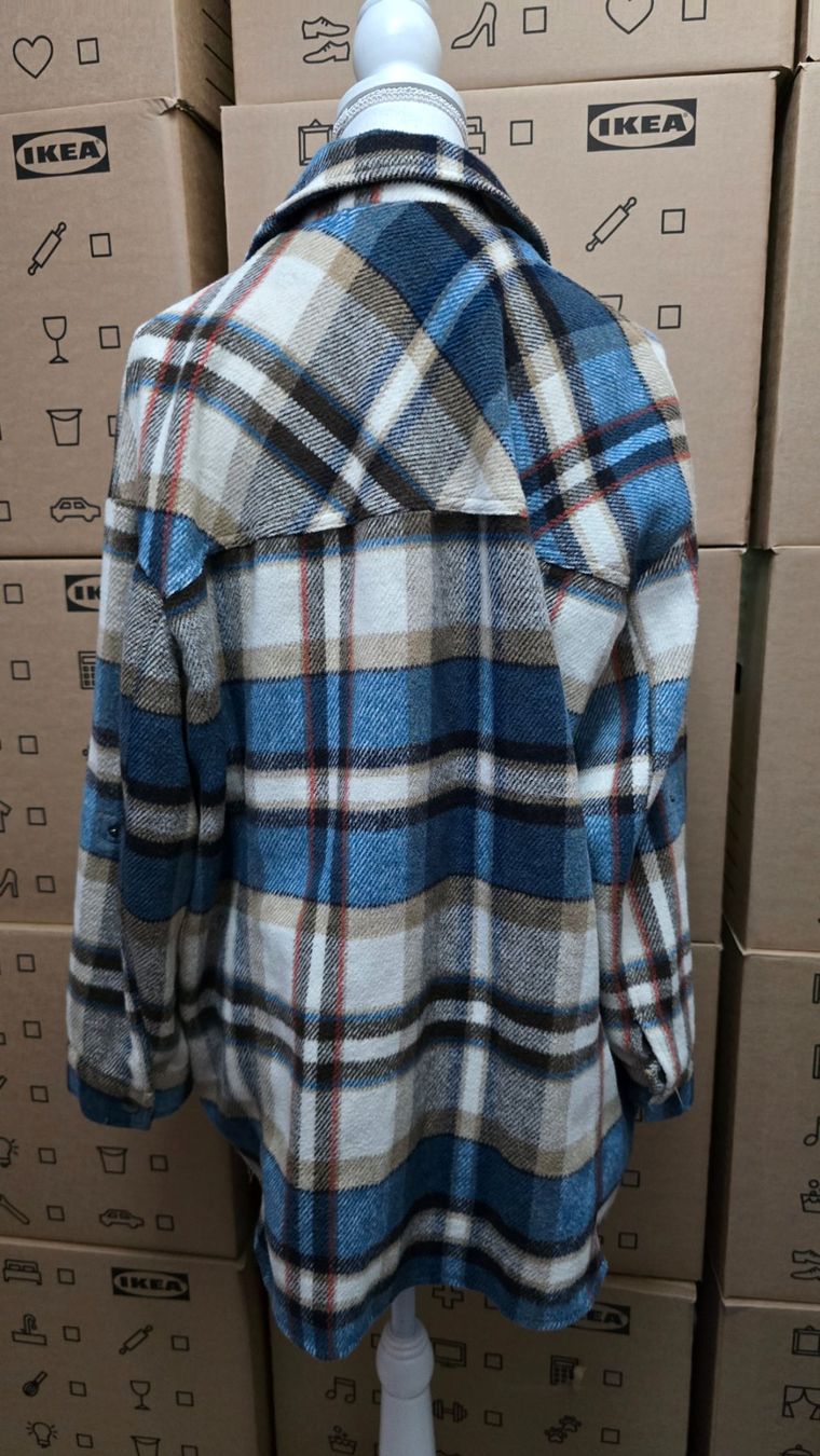 Zara Vestes: ZARA Shacket - L - Oversize Jacke in Blau / Beige – D'occasion à Thalwil par VitaMini 2