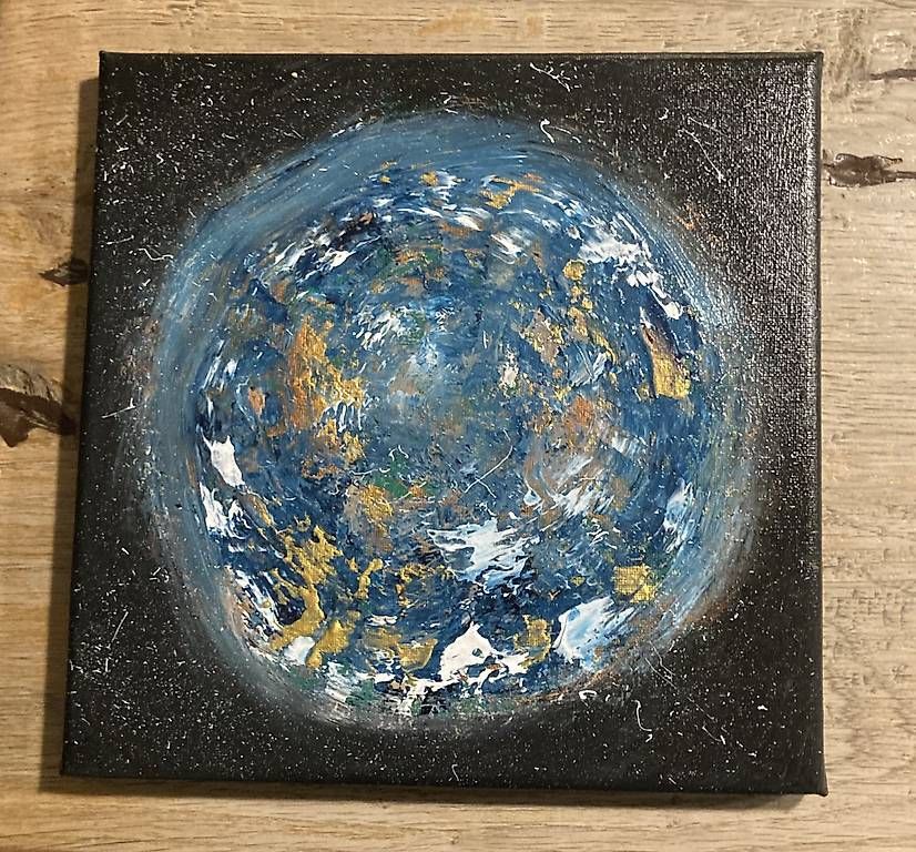 Dipinti: "Blue Planet" Abstraktes Acryl Original – Usato da Bellach venduto da lia_26tj