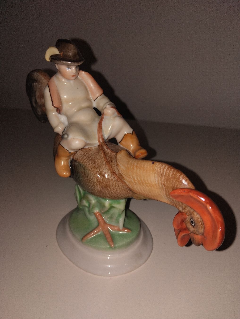 Herend Statuette: Reiter auf Hahn Herend – Usato da Winterthur venduto da tst_twx7