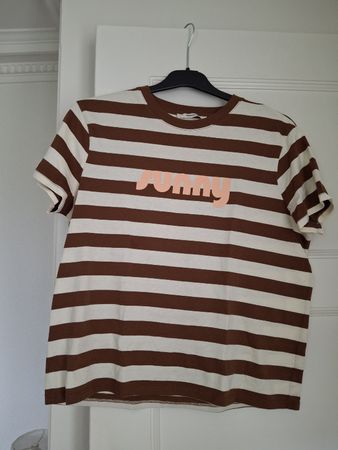 T-shirt Sunny Promod M ligné brun et beige