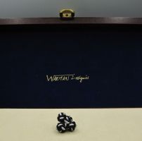 Boutons de manchette WARMAN Passem. de soie, NOIR-GRIS