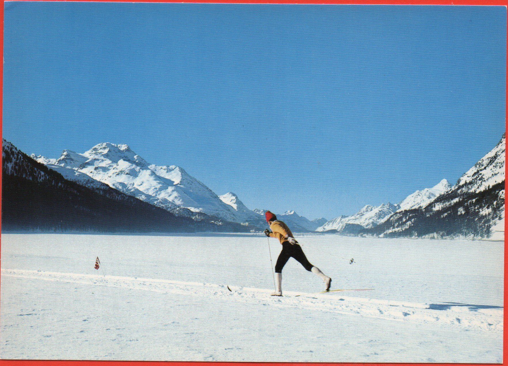 Cartoline postali: 2 Ansichtskarten SILSERSEE Engadiner Ski-Marathon – Nuovo (secondo la descrizione) da Jona venduto da philajona 1