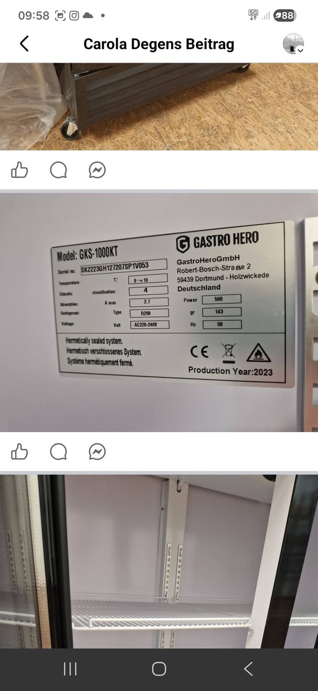 Frigoriferi: Kühlschrank Gastrohero – Usato da Ramlinsburg venduto da cde_8fl8 1