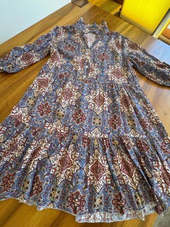 Sommerkleid Viskose Vintage Look Grösse S, luftig & leicht.