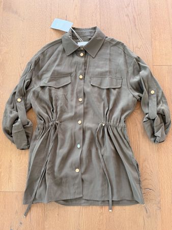 NEU Zara Safari Hemdjacke in Khaki / Olivgrün Gr.S