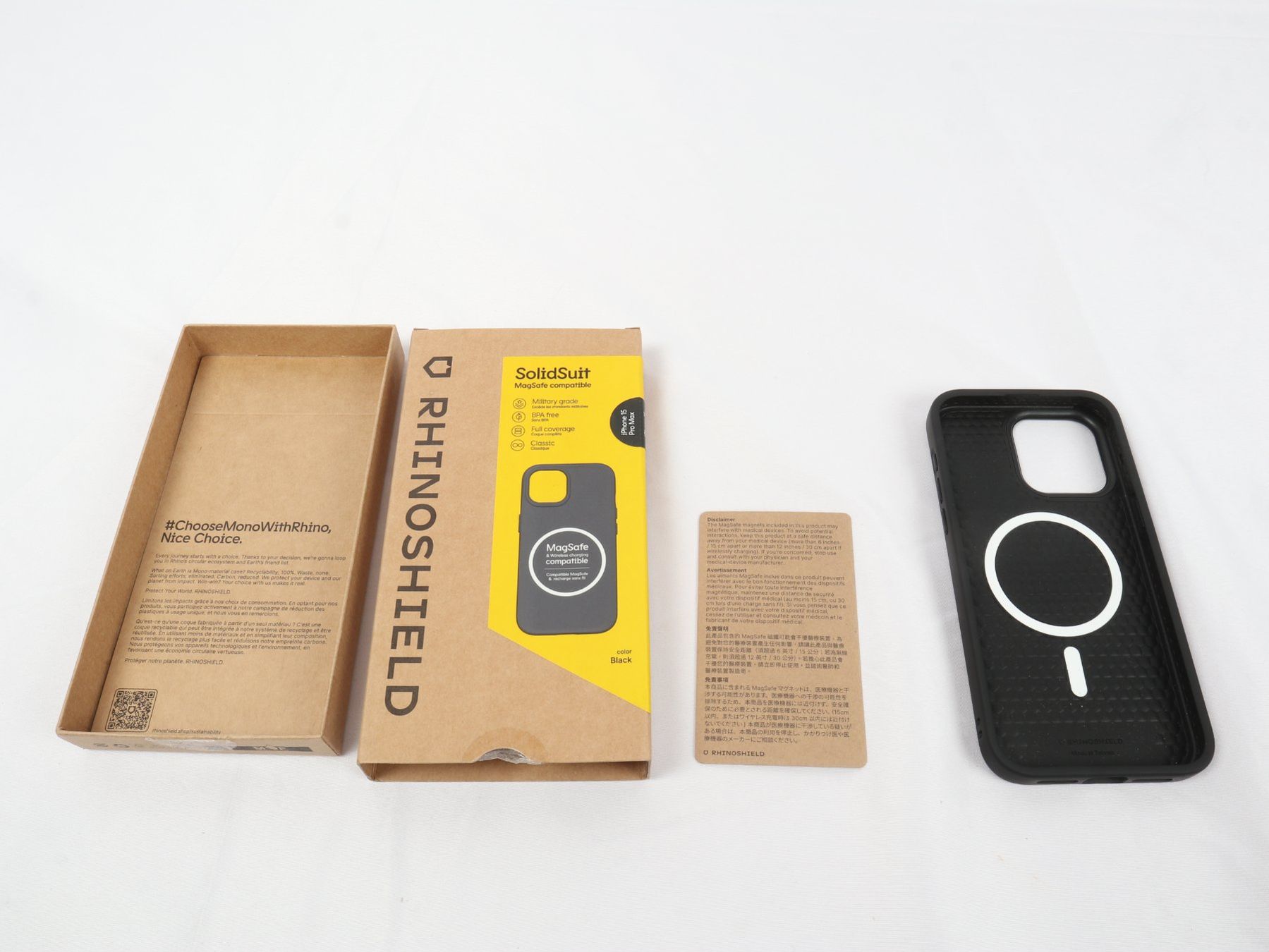 Cover & Protezioni schermo: RHINOSHIELD SolidSuit iPhone 15 ProMax Black – Nuovo (secondo la descrizione) da Steinen venduto da Restwert_Steinen