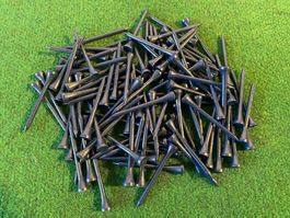 100 Golftees 70mm Holz, blau (dunkel)
