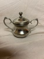 Sucrier vintage en métal argenté avec couvercle!