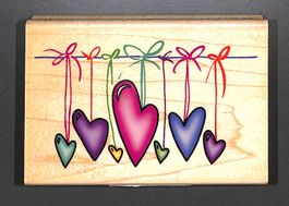 Herzen Stempel 💕Kathy Davis Holzmontierter Gummistempel NEU