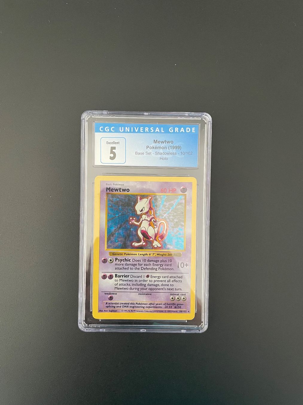 Pokémon Carte collezionabili: Pokémon Base Set Shadowless Mewtwo Holo 10/102 CGC 5 – Usato da Zürich venduto da kev_c5cb 2