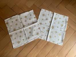 2 Kissenbezüge weiss mit Sternen (neu)