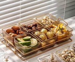 Quadratische Dessert Glas Schüssel Set 6 Behälter mit Gitter