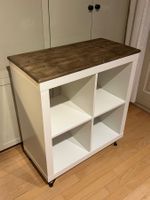 Ikea Kallax 2x2 weiss, mit Deckplatte aus Echtholz Fichte