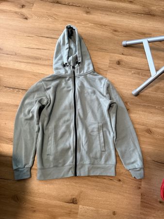 Herren Kapuzenjacke Grün Reissverschluss Grösse S 
