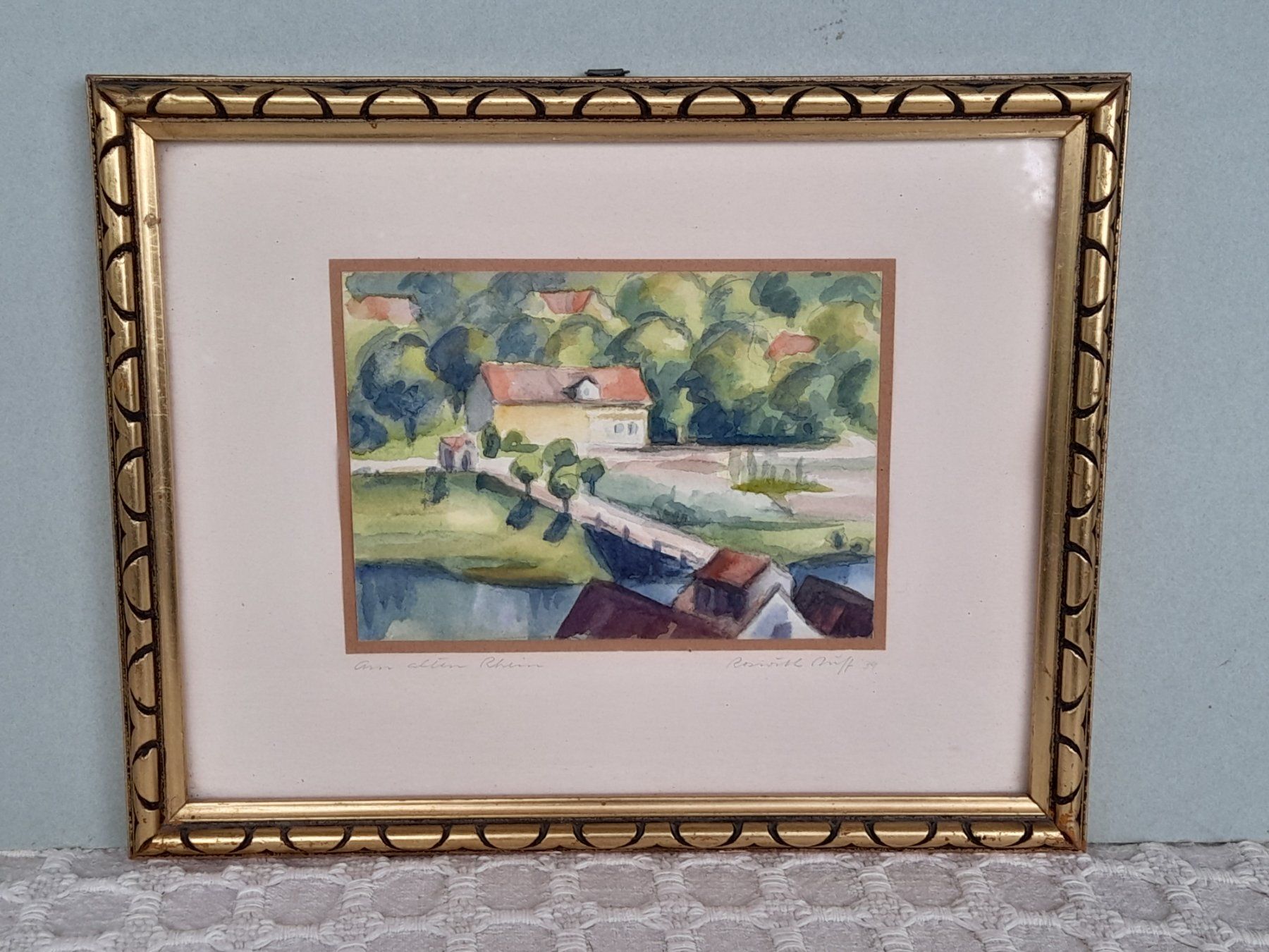 Dipinti: Aquarell " Am alten Rhein " – Usato da Thun venduto da Treff.....e 9
