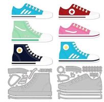 2 neue Stanzschablonenset Sneakers/ Turnschuhe