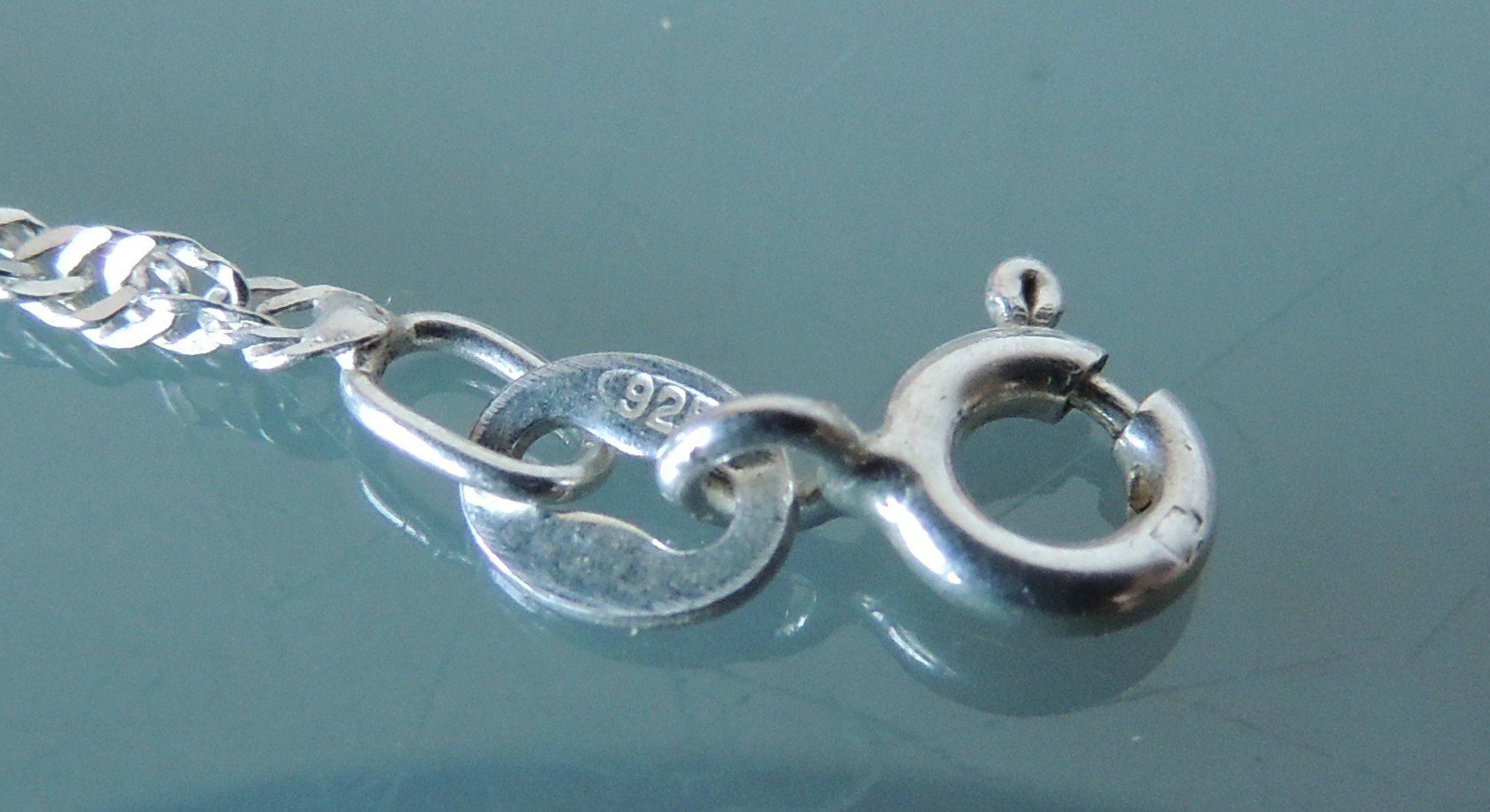 Ketten: Silber 925 Singapur Halskette 43 cm / 2 mm – Gebraucht aus Waldenburg von schaller707 3
