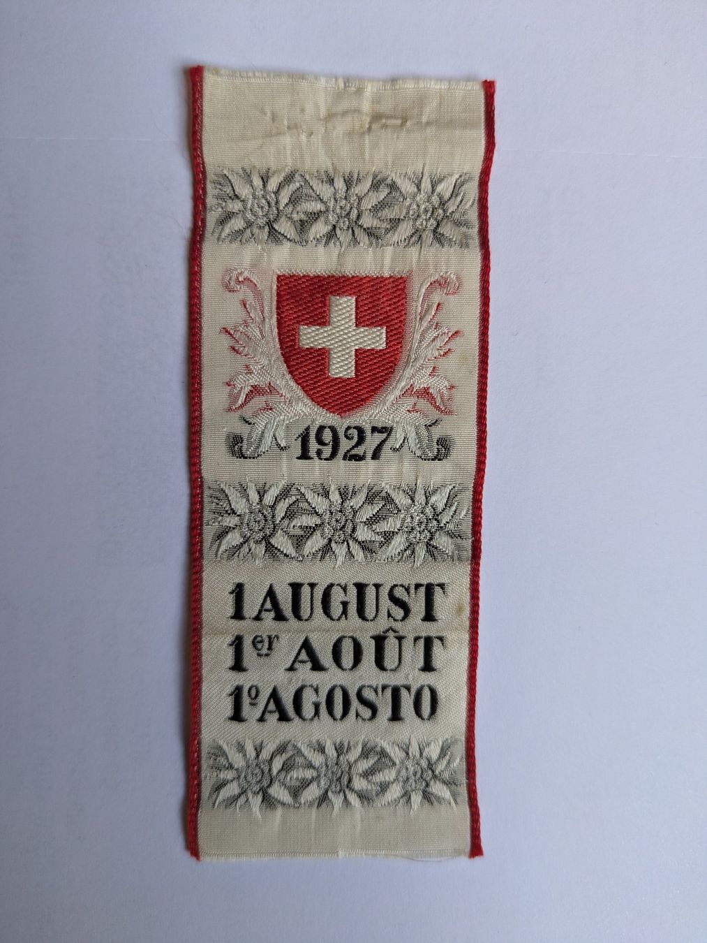 Swiss Placchette & Badge: 1. August Abzeichen 1927 – Usato da Buchs venduto da herom56