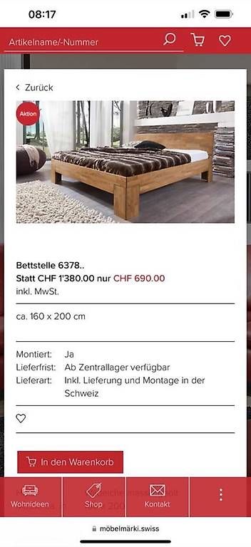 Betten: Bett Echtholz 160cm x 200cm – Gebraucht aus Laufenburg von tam_xbg7 2