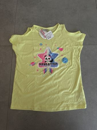 Gelbes Panda "Pandastic Space" T-Shirt, Grösse 140-146 cm