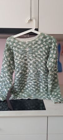 Caroll Pullover, Gr. S, Grün-Weiss, Camouflage wie Sézane