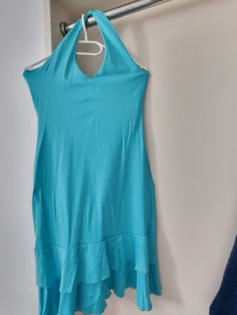 Kleid, mit Neckholder und Volants Gr. S/M