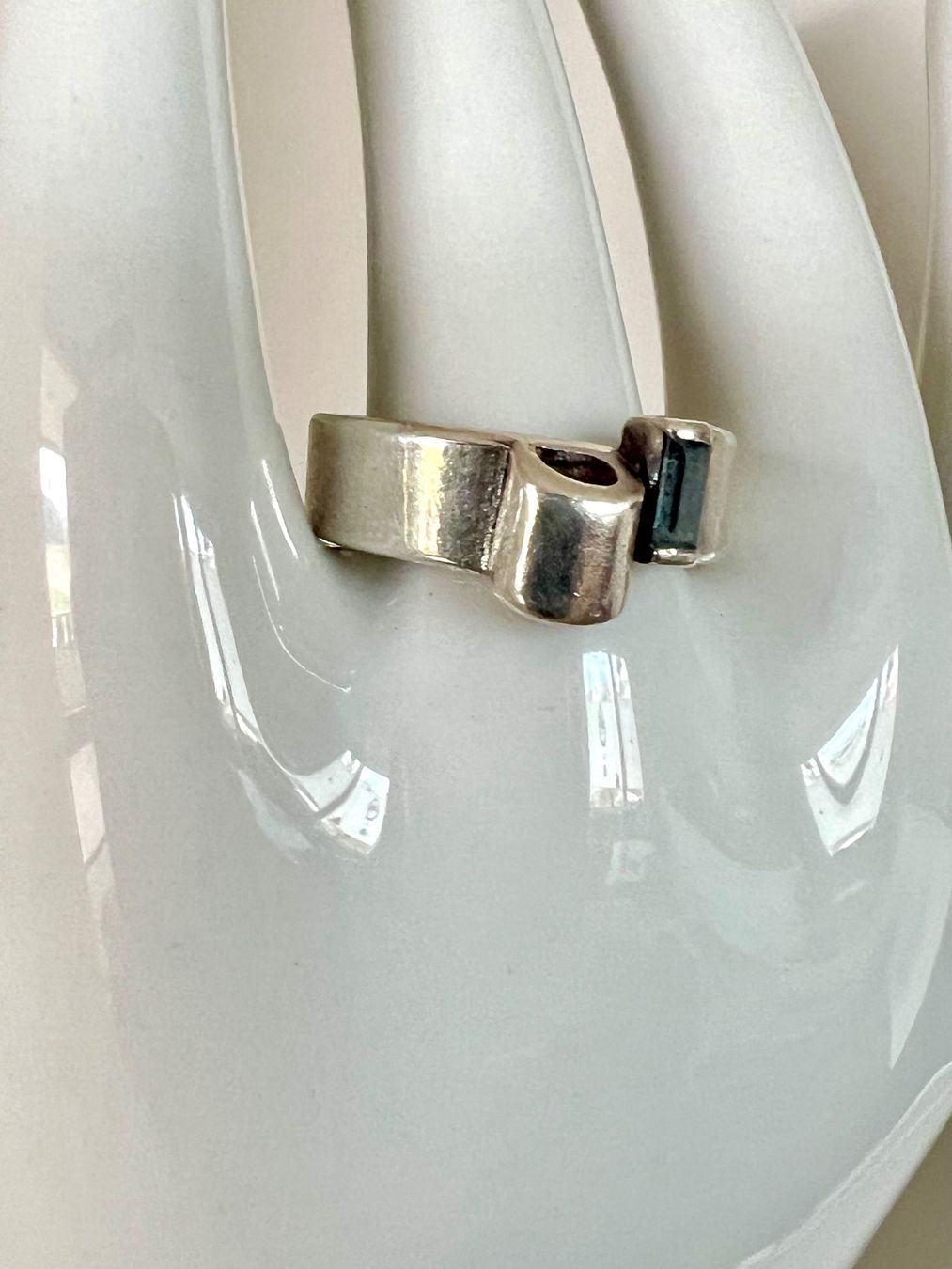 Anelli: Modernistischer Designer Ring Silber 925+MP & blauem Topas – Usato da Ruswil venduto da artbyhand 8